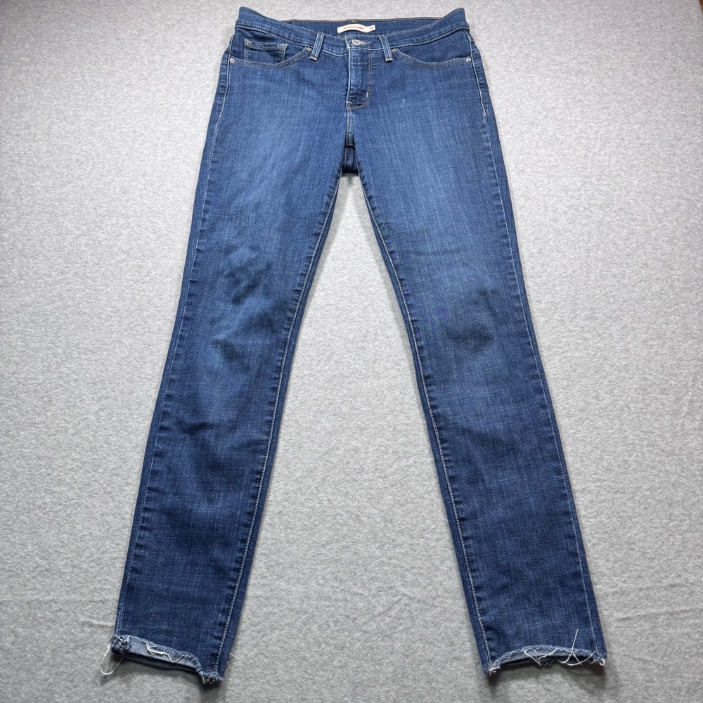 Levis 311 Shaping Skinny Jeans Womens 28 Dark‎ Wash Blue Raw Hem 19626-0471